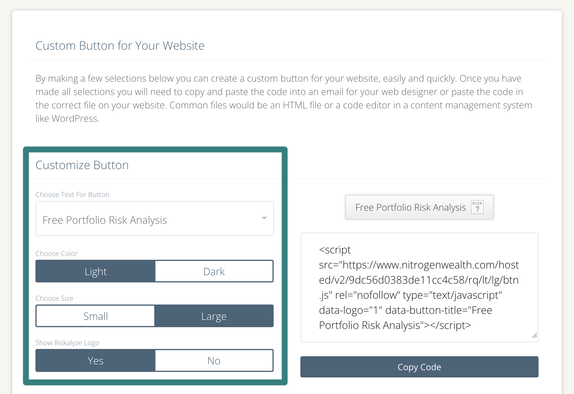 Add the Lead Generation Questionnaire to Your Website