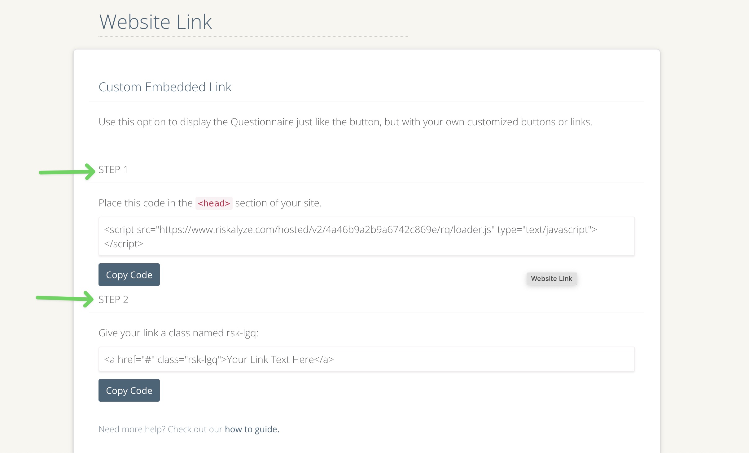 Add the Lead Generation Questionnaire to Your Website
