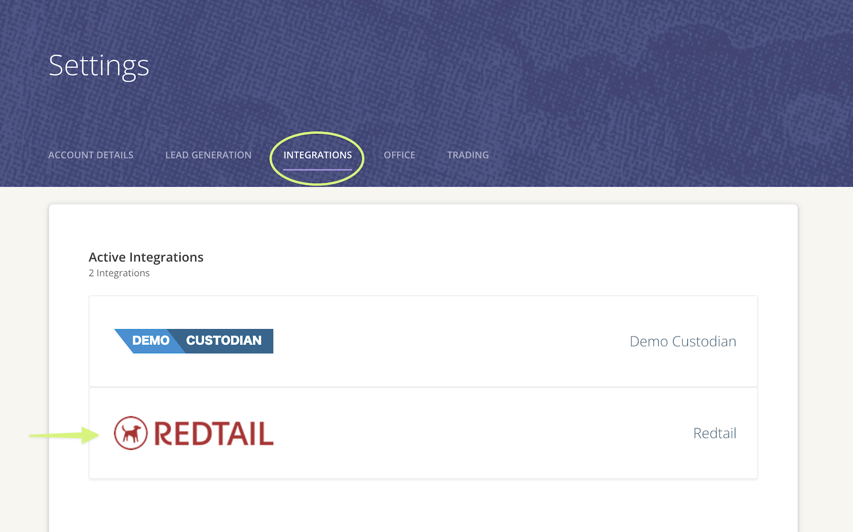 Set Up the Redtail CRM Integration