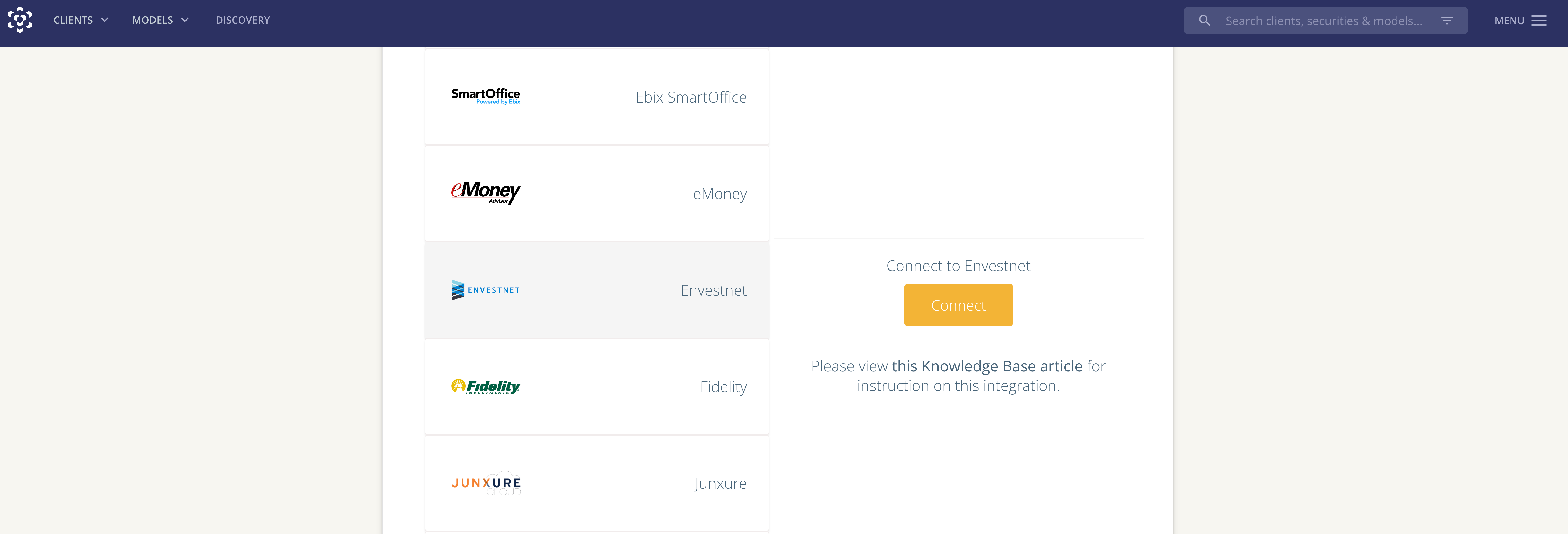 Set Up the Envestnet Risk Questionnaire Integration