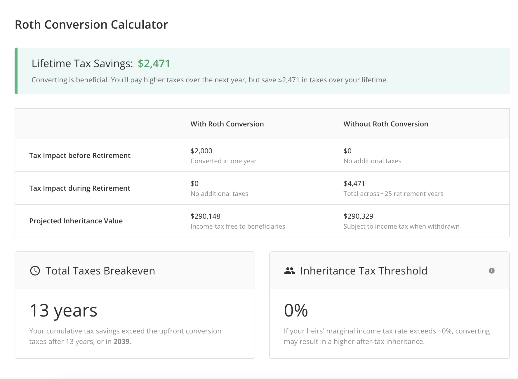 Run the Roth Conversion Calculator
