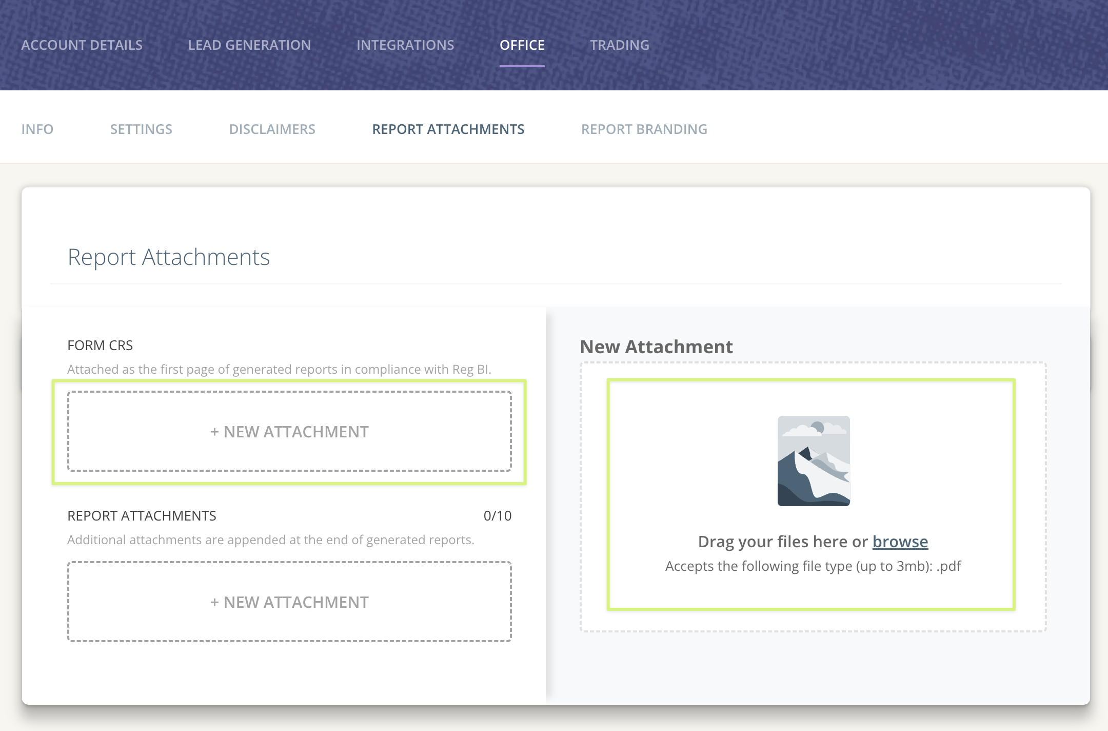 Upload and Manage Report Attachments