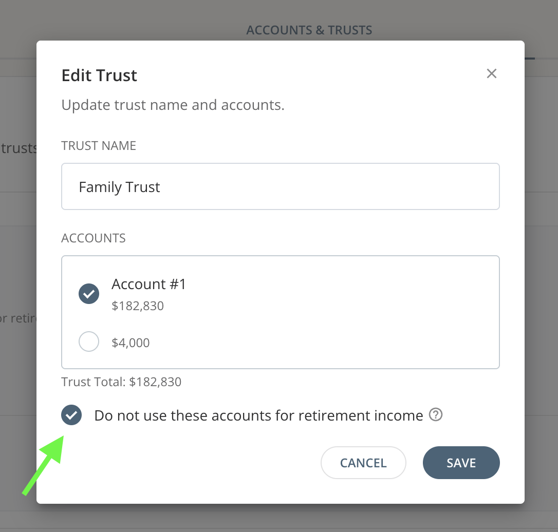 Understand Trusts in Income Center