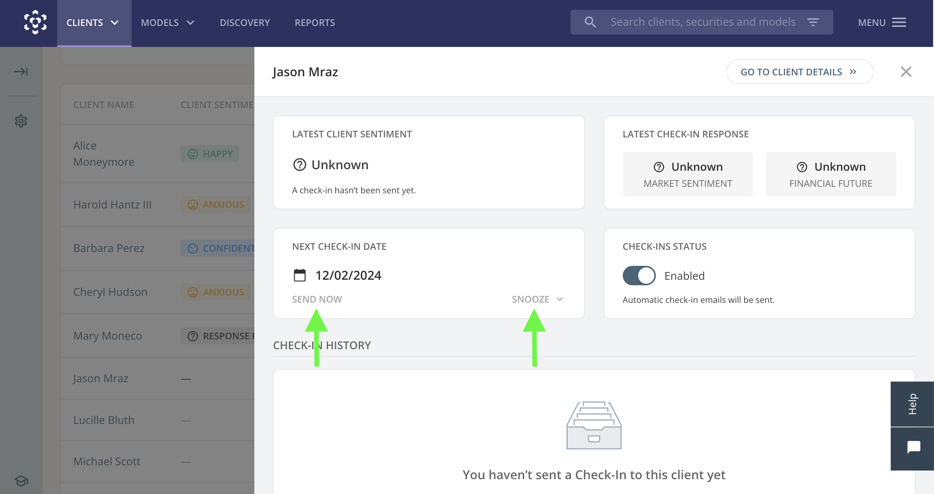 Enable and Manage Clients for Check-ins